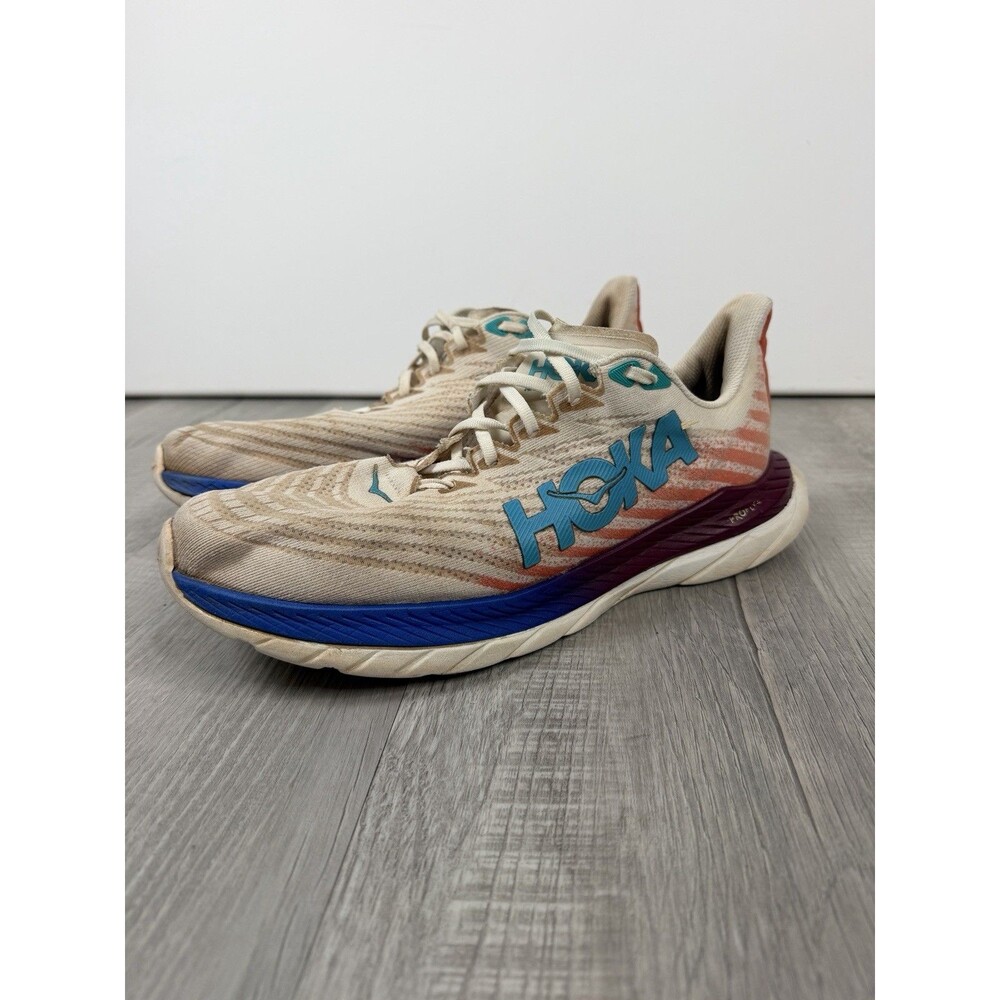 HOKA Mach 5 Mens Size 11.5 D Pro-Fly Performance Running Shoes White Orange D